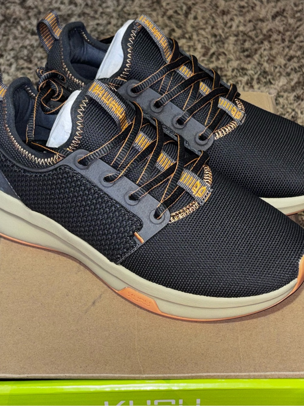 Kuru Atom Shoes Women's 5 M Smoke Gray Apricot Mesh Waterproof Walking Running